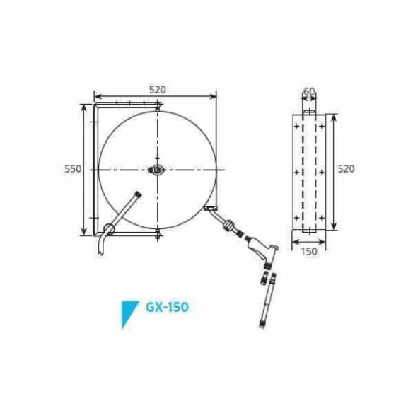 Edenox- Grifo extensible pared con pistola Edenox GX-150 (longitud manguera 15000 mm)