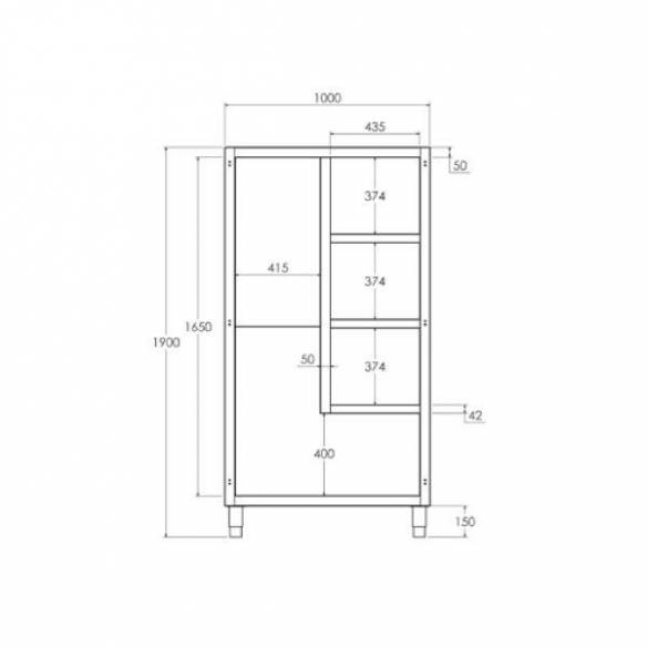 Armario productos limpieza acero inox Distform 2 puertas-Z001F0240202