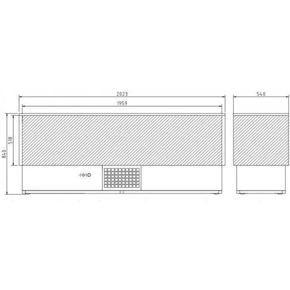 Botellero refrigerado para Bar Lacado Blanco 2,0 Metros BB200-Z039BB200