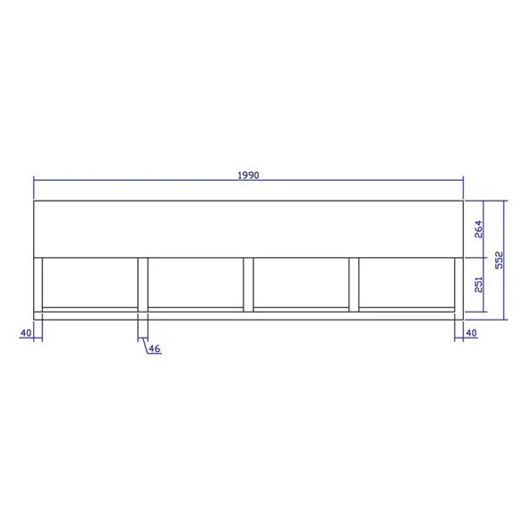 Botellero refrigerado para Bar Acero Inoxidable 2,0 Metros BSS200