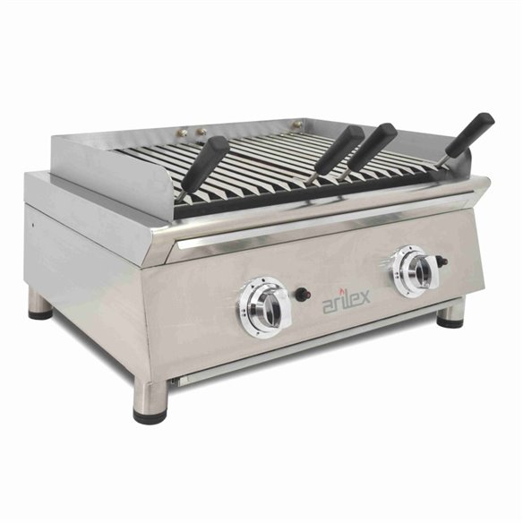 Parrilla vasca a gas 70 cm con piedra volcánica Línea 600 70VASN-Z08570VASN