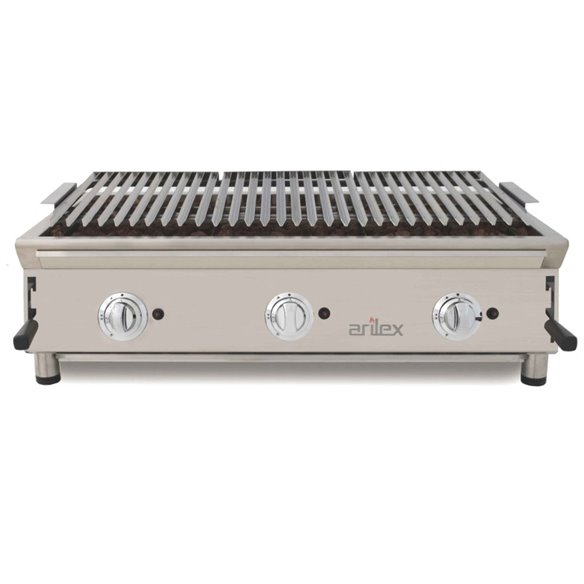 Barbacoa a gas 100 cm piedra volcánica ARILEX con parrilla inoxidable regulable en 3 alturas 100BAR-Z085100BAR