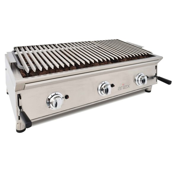 Barbacoa a gas 100 cm piedra volcánica ARILEX con parrilla inoxidable regulable en 3 alturas 100BAR-Z085100BAR