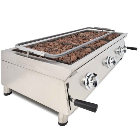 Barbacoa a gas 100 cm piedra volcánica ARILEX con parrilla inoxidable regulable en 3 alturas 100BAR-Z085100BAR