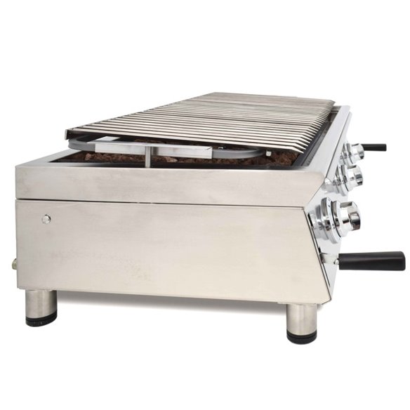 Barbacoa a gas 100 cm piedra volcánica ARILEX con parrilla inoxidable regulable en 3 alturas 100BAR-Z085100BAR