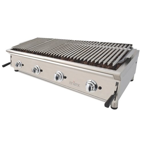 Barbacoa a gas 130 cm piedra volcánica ARILEX con parrilla inoxidable regulable en 3 alturas 130BAR-Z085130BAR