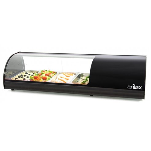 Vitrina refrigerada de tapas ARILEX 4 bandejas GN1/3 color negro 4VTG-NE