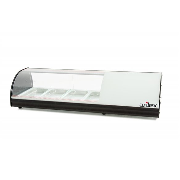 Vitrina refrigerada de tapas ARILEX 4 bandejas GN1/3 color blanco 4VTG-BL