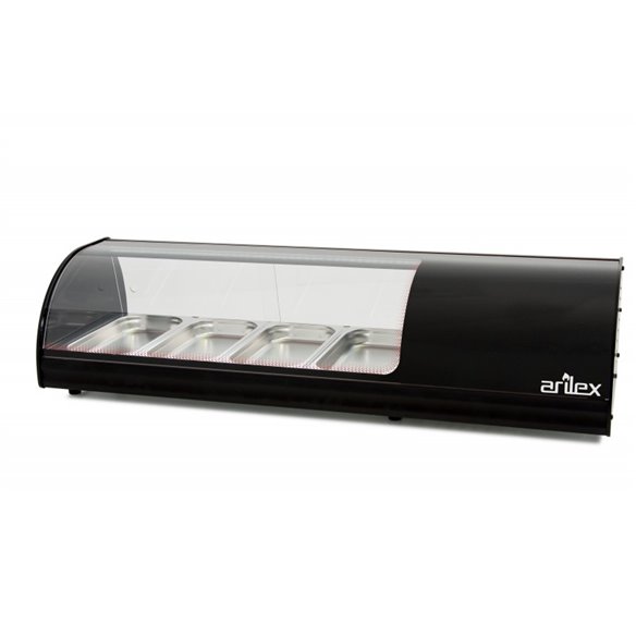 Vitrina refrigerada de tapas ARILEX PLACA LISA capacidad 4-GN1/3 color negro 4VTL-NE