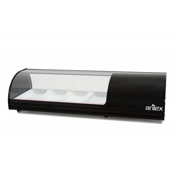 Vitrina refrigerada de tapas ARILEX PLACA LISA capacidad 4-GN1/3 color negro 4VTL-NE