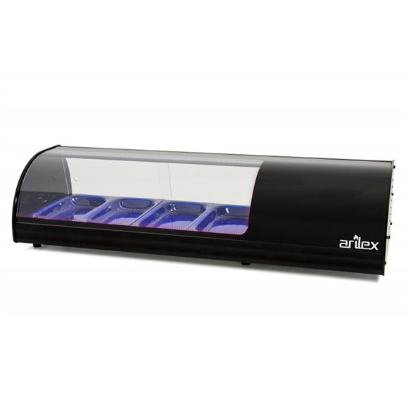 Vitrina refrigerada de tapas ARILEX PLACA LISA capacidad 4-GN1/3 color negro 4VTL-NE