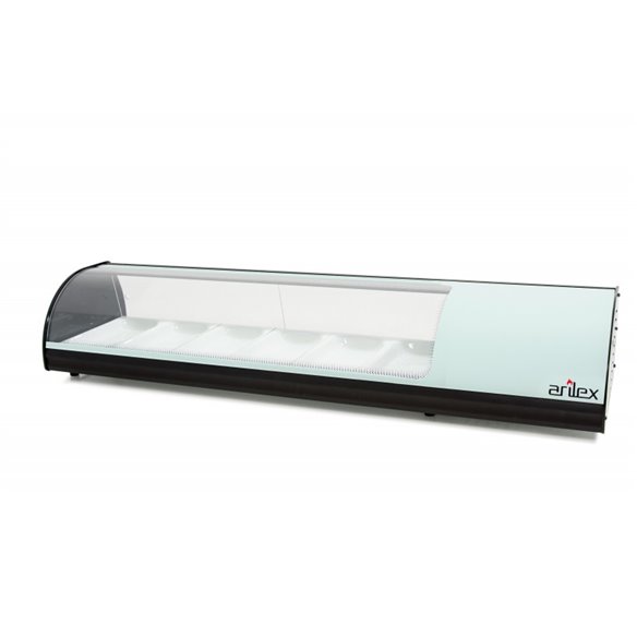 Vitrina refrigerada de tapas ARILEX PLACA LISA capacidad 6-GN1/3 color blanco 6VTL-BL