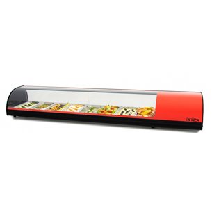 Vitrina refrigerada de tapas ARILEX PLACA LISA capacidad 8-GN1/3 color rojo 8VTL-RO