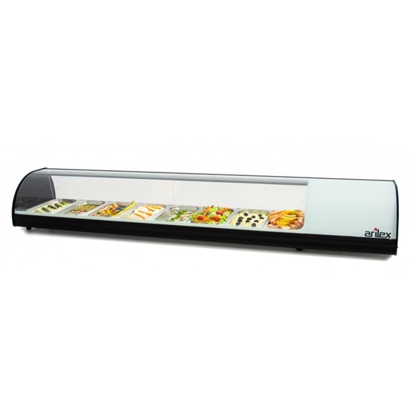 Vitrina refrigerada de tapas ARILEX PLACA LISA capacidad 8-GN1/3 color blanco 8VTL-BL