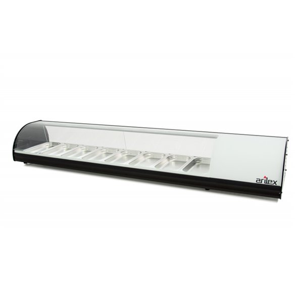 Vitrina refrigerada de tapas ARILEX PLACA LISA capacidad 8-GN1/3 color blanco 8VTL-BL