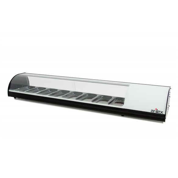 Vitrina refrigerada de tapas ARILEX PLACA LISA capacidad 8-GN1/3 color blanco 8VTL-BL