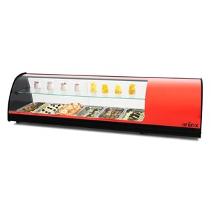 Vitrina refrigerada de tapas ARILEX 6 bandejas doble piso  GN1/3 color rojo 6VTG-RO DOBLE