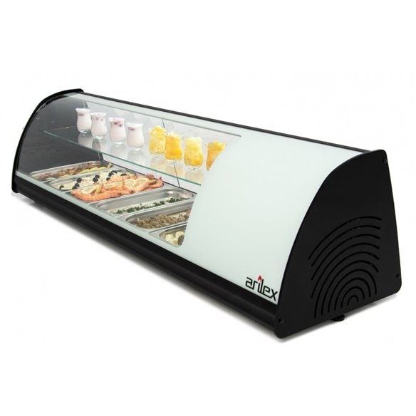 Vitrina refrigerada de tapas PLACA LISA capacidad 6-Gn1/3 DE 2 PISOS color blanco 6VTL-BL DOBLE