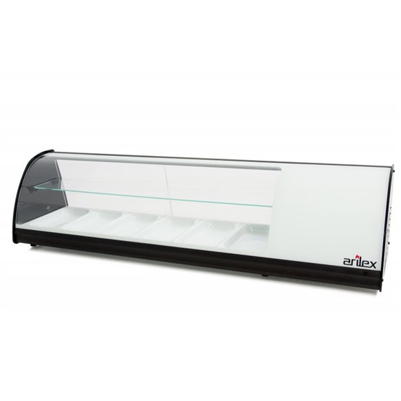 Vitrina refrigerada de tapas PLACA LISA capacidad 6-Gn1/3 DE 2 PISOS color blanco 6VTL-BL DOBLE