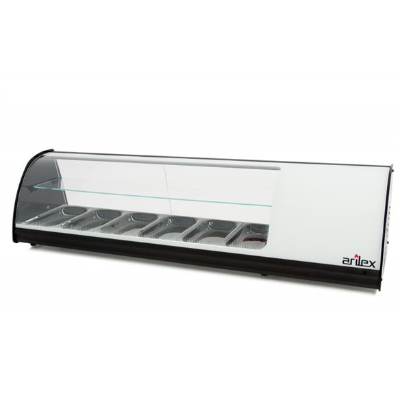 Vitrina refrigerada de tapas PLACA LISA capacidad 6-Gn1/3 DE 2 PISOS color blanco 6VTL-BL DOBLE