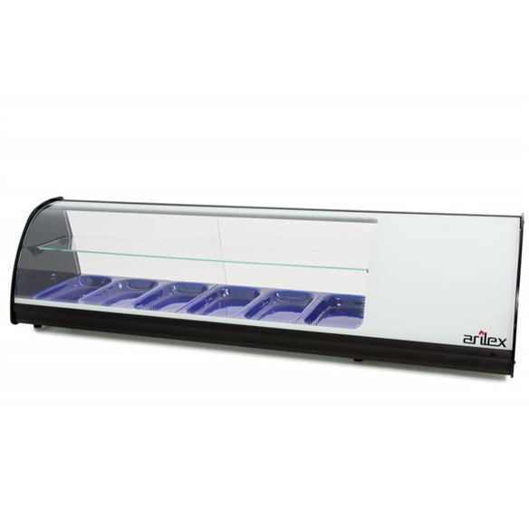 Vitrina refrigerada de tapas PLACA LISA capacidad 6-Gn1/3 DE 2 PISOS color blanco 6VTL-BL DOBLE