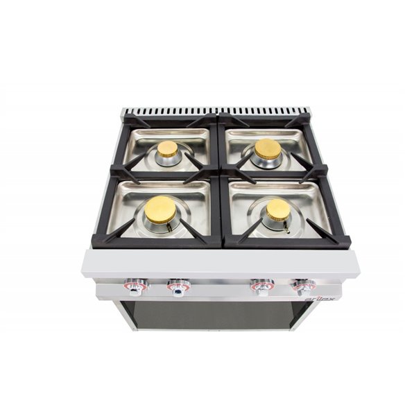 Cocina a gas 4 fuegos con piloto de 2x7,5 +2x5,5 kW 80CG70 EASY 700-Z08580CG70