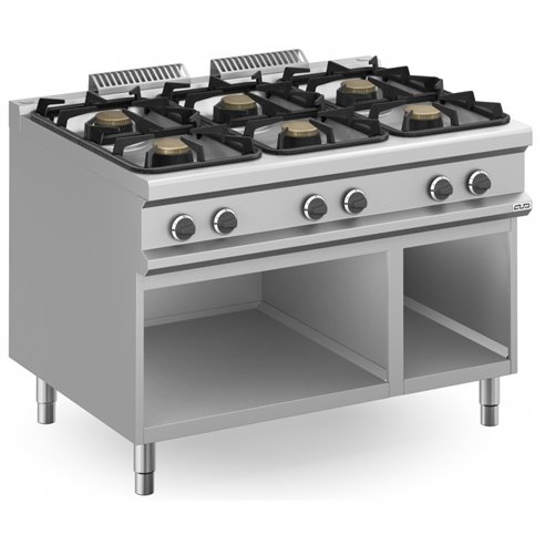 Cocina a gas 6 fuegos 2x7+2x11 Kw con Mueble MFB912AXXL MAGISTRA PLUS 900