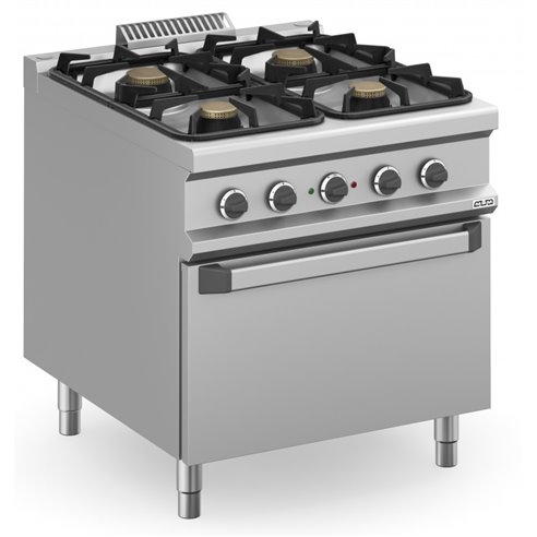 Cocina a gas 4 fuegos 4x5,5 kW con Horno Eléctrico MFB98FEXXS MAGISTRA PLUS 900