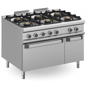 Cocina a gas 6 fuegos  3x7 + 3x11 Kw con Horno Eléctrico MFB912AFEXXL MAGISTRA PLUS 900