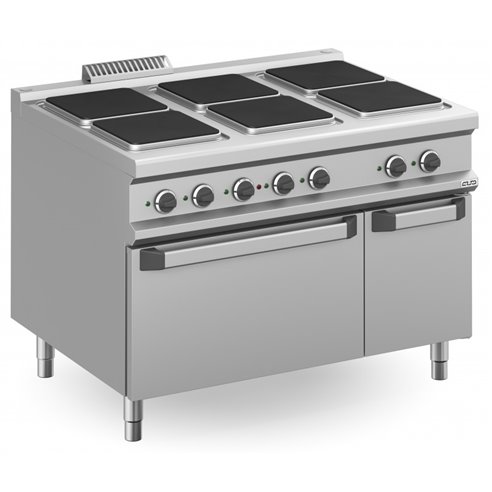 MBM- Cocina Eléctrica 6 zonas Cuadradas con Horno Eléctrico MPQ912FE MAGISTRA PLUS 900