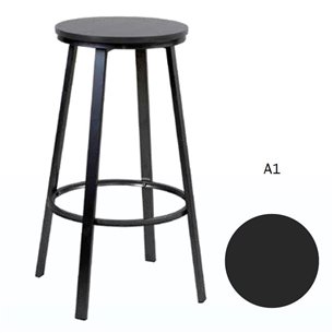 Taburete de bar Titán Estructura negra Asiento Negro A1