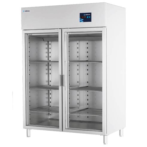 Edenox- Armario Refrigerado Gastronorm Serie GN 2/1 2 Puertas de Cristal 6 Estantes 1400 Litros 1388x826x2008 Mm APG-1402 HC ...