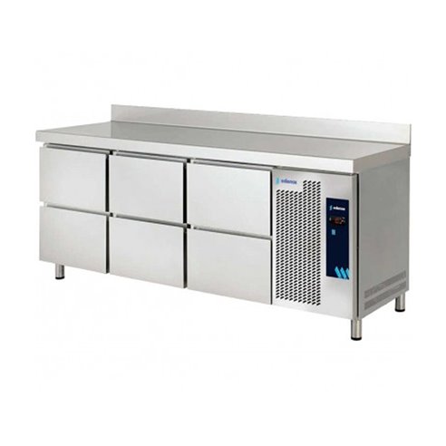 Mesa Refrigerada Serie 600 con 6 Cajones 390 litros MPS-200 HC HHH Edenox