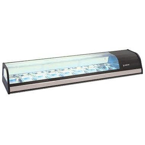 Vitrina Expositora Refrigerada para Sushi 6 Cubetas Gn 1/3 EXAS-6 C HC Edenox