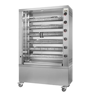 Asador de Pollos Compacto Eléctrico 6 Espadas 36 Pollos 1190x480x1360h mm 6EEC/6EENC MCM