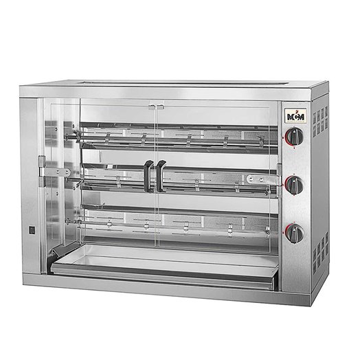 Asador de Pollos Compacto Eléctrico 3 Espadas 18 Pollos 1190x480x820h mm 3EEC/3EENC MCM