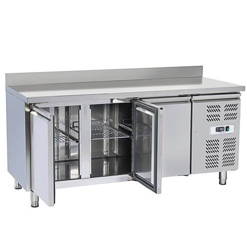 Mesa Refrigerada Serie GN 1/1 3 Puertas Opacas 3 Estantes 400 Litros QR 3200 Eurofred