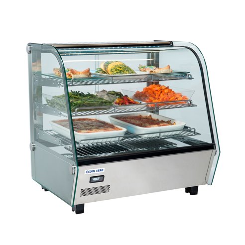 Vitrina Expositora Caliente Sobremostrador 160 Litros 856x568x670h mm Cool Head RH160 Eurofred