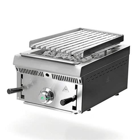 Parrilla en Acero Inoxidable a Gas de Piedra Volcánica Serie Bras Grill 330x550x255h mm MAINHO PBI-30 