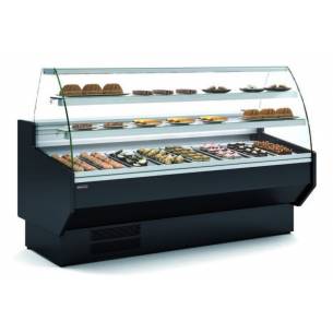 Clima Hosteleria- Vitrina Refrigerada Cristal Curvo pastelería Fondo 900 dim.1055x940x1235h mm Línea Córdoba VEPD-9-10-C