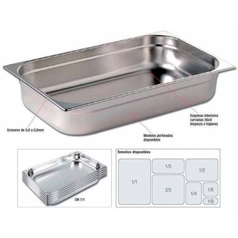 Clima Hosteleria- Cubetas Gastronorm Acero Inoxidable de GN1/1-150 PEKIN GNCH5