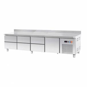 Clima Hosteleria- Mesa Baja con 6 cajones GN1/1-100 + 1 Cajón GN1/1-300 Refrigerada Fondo 700 de 2242 x700 x600h mm CORDOBA T...