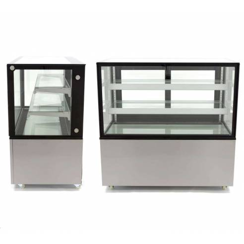 Clima Hosteleria- Vitrina Mostrador Refrigerada Ventilada Total Cristal Recto con 2 estantes de cristal 915X675X1215h mm Líne...