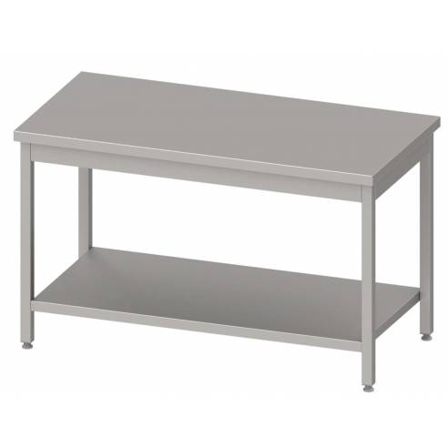 Mesa Central acero inoxidable AISI 201 con estante 1500x700x850 mm MC157 Línea Varsovia (950107150)