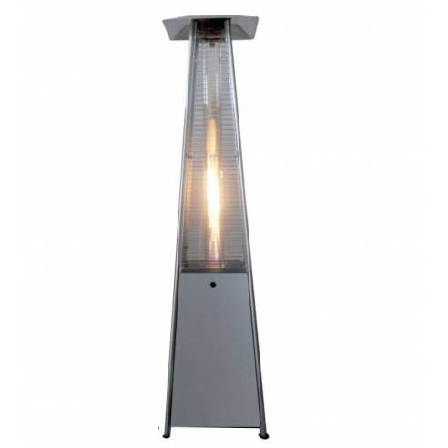 Clima Hosteleria- Estufa terraza Piramidal a gas propano 13Kw FLAMME PIRAMIDE PLATA altura 2,27 cm