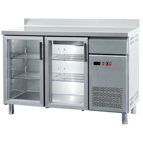 Clima Hosteleria- Frente Mostrador Refrigerado con Puertas de Vidrio 2 puertas de 1442 x600 x1045h mm CORDOBA FMCH-150V