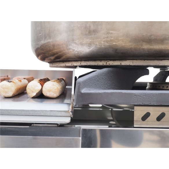 Hostelbar- Cocina a gas 2 fuegos con plancha 40 laminada CG24L