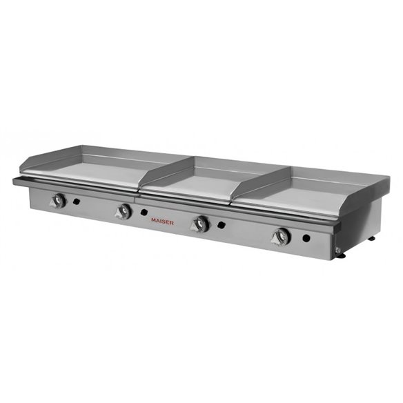 Plancha gas triple placa cromo duro 2 de 40 y 1 de 60