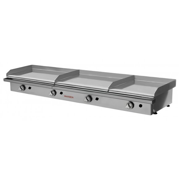 Plancha gas triple placa cromo duro 2 de 60 y 1 de 40