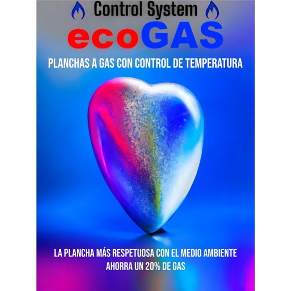 Hostelbar- Plancha porfesional a Gas ECOGAS triple placa 40 acero laminado EG40X3